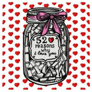 52 reasons why I love you embroidery design - Embroidery Design