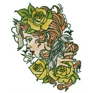 Living with birds embroidery design - Embroidery Design