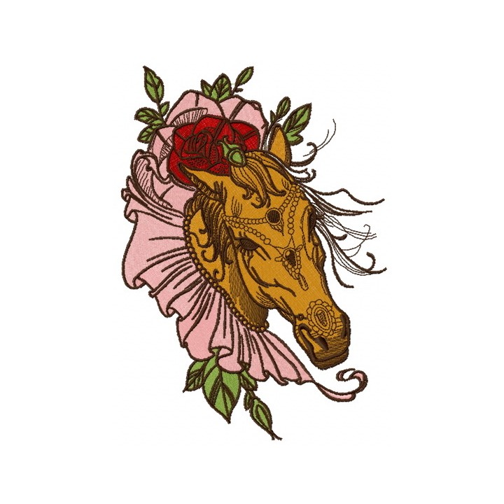 Coquette horse 3 embroidery design - Embroidery Design