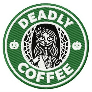 Deadly coffee embroidery design - Embroidery Design