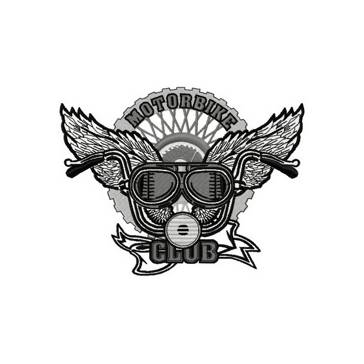 Motorbike club embroidery design - Embroidery Design