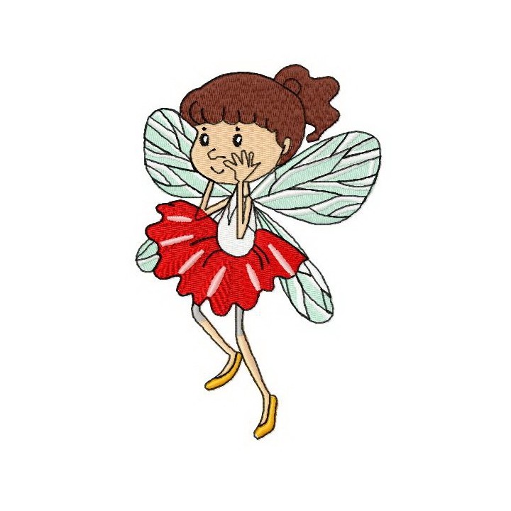 Frightened fairy embroidery design - Embroidery Design