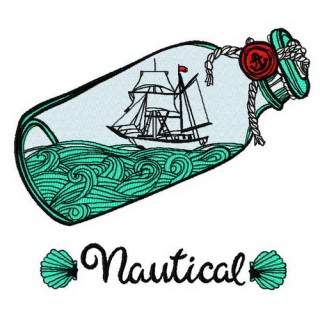 Ship in the bottle embroidery design - Embroidery Design