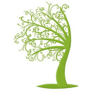 Green tree 2 embroidery design - Embroidery Design