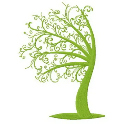 Preview of the Green Tree 2 embroidery design, showcasing a vibrant summer motif for creative stitching projects.