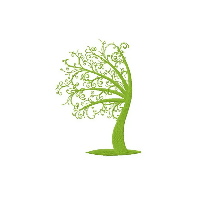 Preview of the Green Tree 2 embroidery design, showcasing a vibrant summer motif for creative stitching projects.
