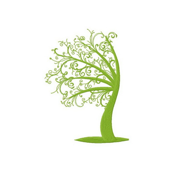 Green tree 2 embroidery design - Embroidery Design