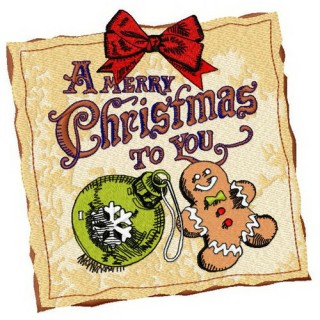 A Merry Christmas to you embroidery design - Embroidery Design