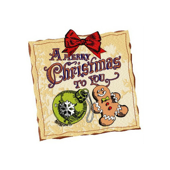 A Merry Christmas to you embroidery design - Embroidery Design