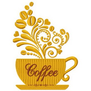Coffee cup 8 embroidery design - Embroidery Design