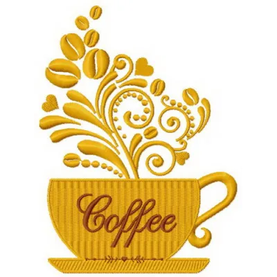 Preview of the Coffee Cup 8 embroidery design, featuring a charming stitched motif perfect for coffee lovers.