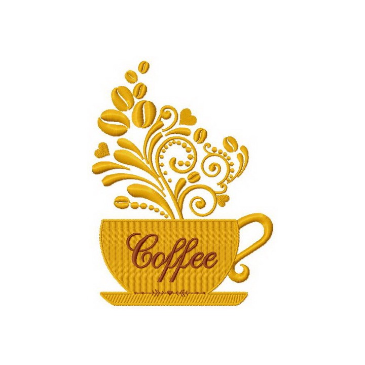 Coffee cup 8 embroidery design - Embroidery Design