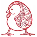 Mosaic chicken 2 embroidery design showcasing vibrant colors and intricate details, perfect for farm-themed projects.