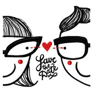 Save the date embroidery design - Embroidery Design
