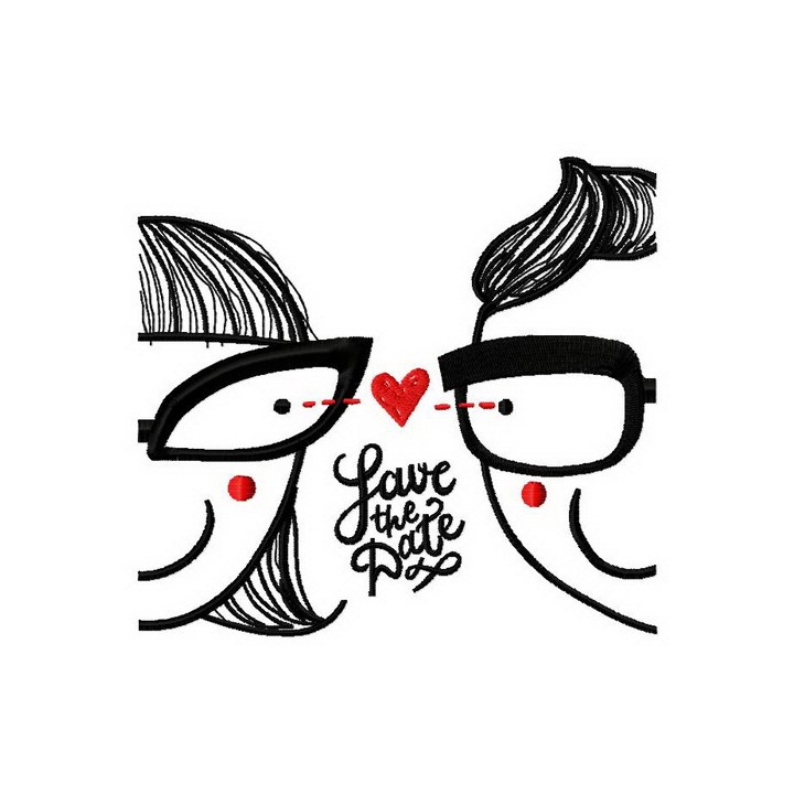 Save the date embroidery design - Embroidery Design
