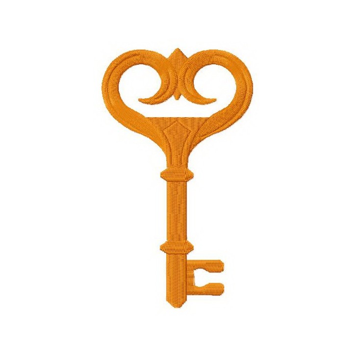 Orange key embroidery design - Embroidery Design