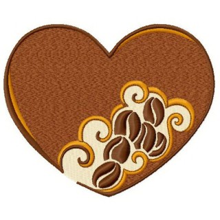 Coffee heart embroidery design - Embroidery Design