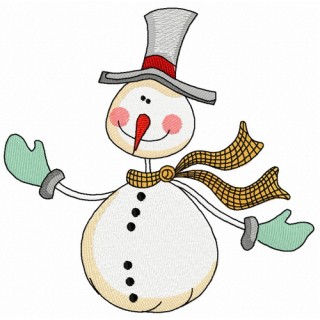 Ruddy snowman embroidery design - Embroidery Design