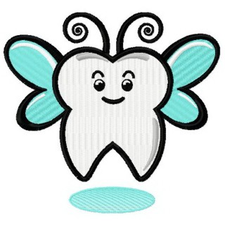 Tooth fairy embroidery design - Embroidery Design