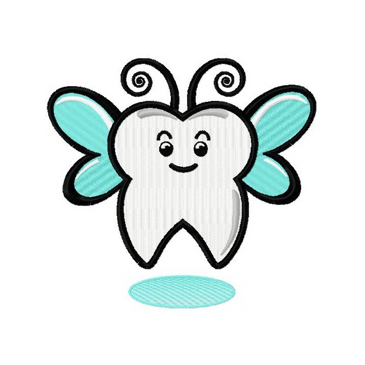 Tooth fairy embroidery design - Embroidery Design
