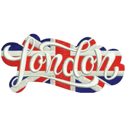 Preview of the London 2 embroidery design featuring iconic British elements, ideal for various fabric projects.