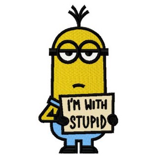 I'm with stupid embroidery design - Embroidery Design