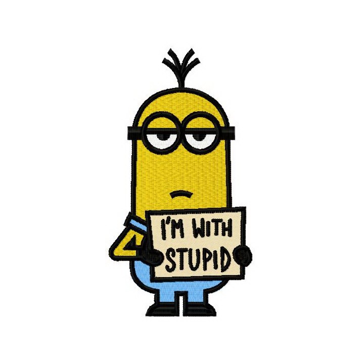 I'm with stupid embroidery design - Embroidery Design