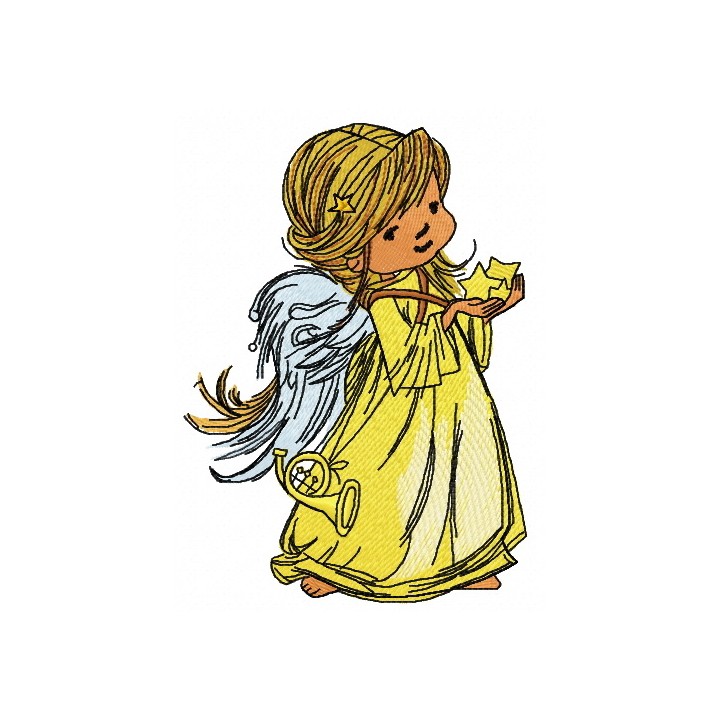 Star angel 3 embroidery design - Embroidery Design