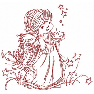 Star angel 2 embroidery design - Embroidery Design