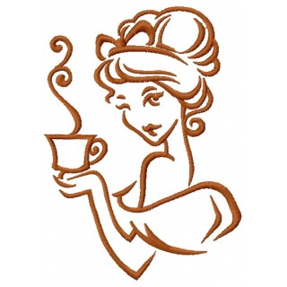 Lady's coffee break 2 embroidery design - Embroidery Design