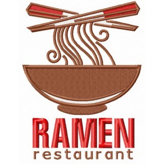 Ramen restaurant logo embroidery design - Embroidery Design