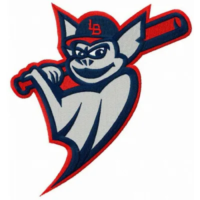 Buddy Bat embroidery design featuring a playful bat with a baseball, ideal for sports-themed projects.