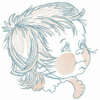 Rosy-cheeked baby embroidery design - Embroidery Design