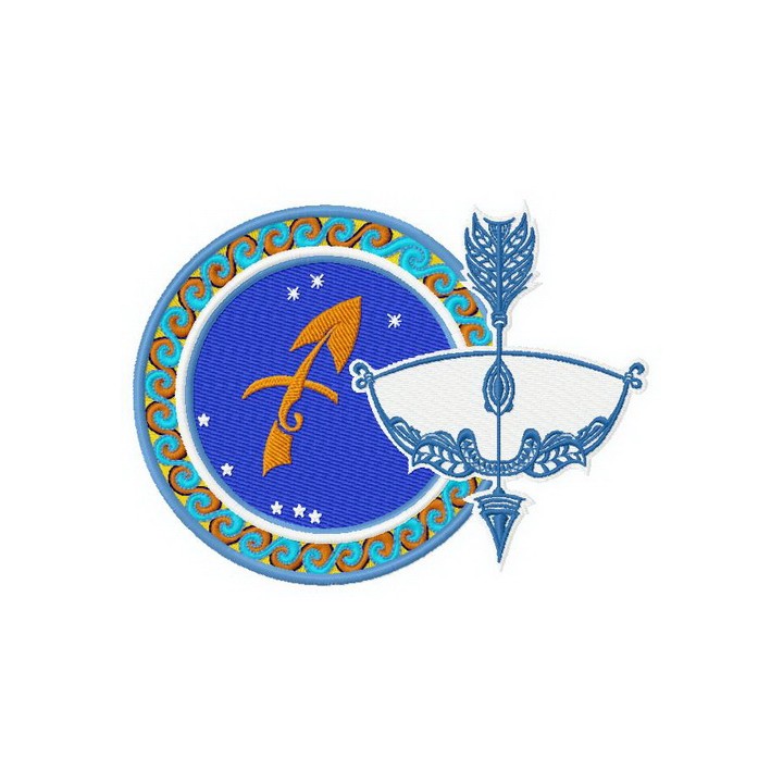 Zodiac sign Sagittarius 2 embroidery design - Embroidery Design