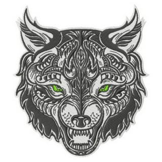 Wolfish grin 2 embroidery design - Embroidery Design