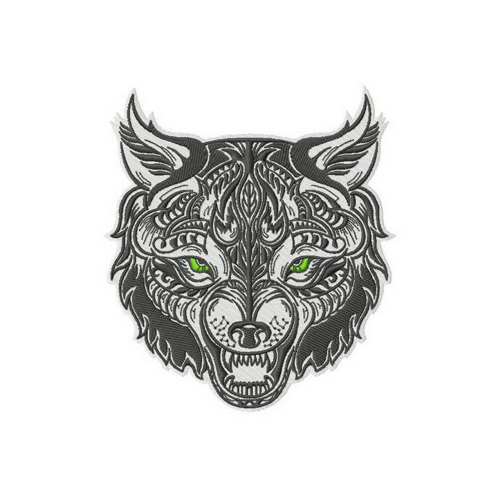Wolfish grin 2 embroidery design - Embroidery Design