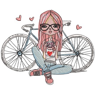 Young photographer embroidery design - Embroidery Design