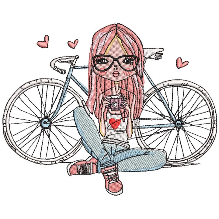 Young photographer embroidery design - Embroidery Design