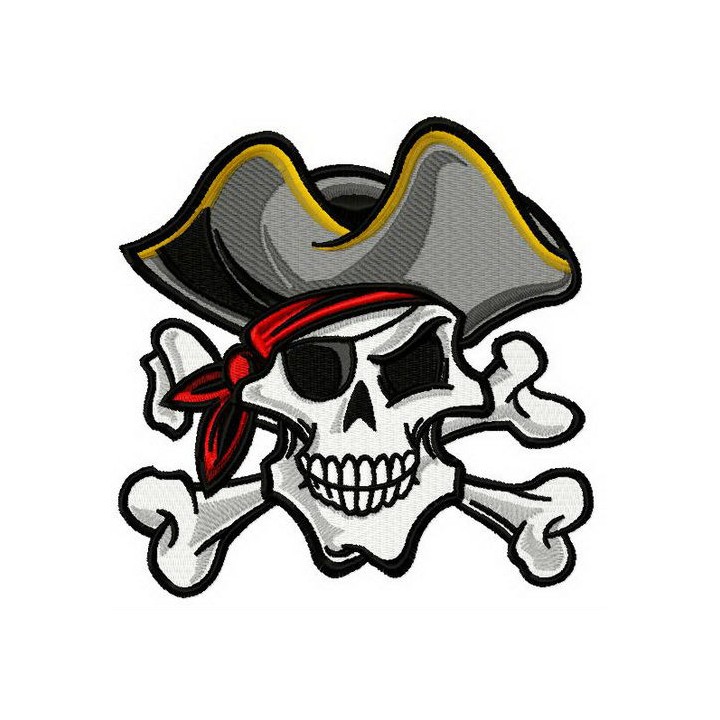 Pirate's skull 2 embroidery design - Embroidery Design