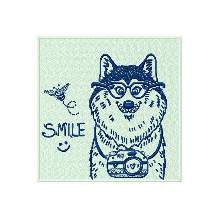 Wolf the photographer embroidery design - Embroidery Design