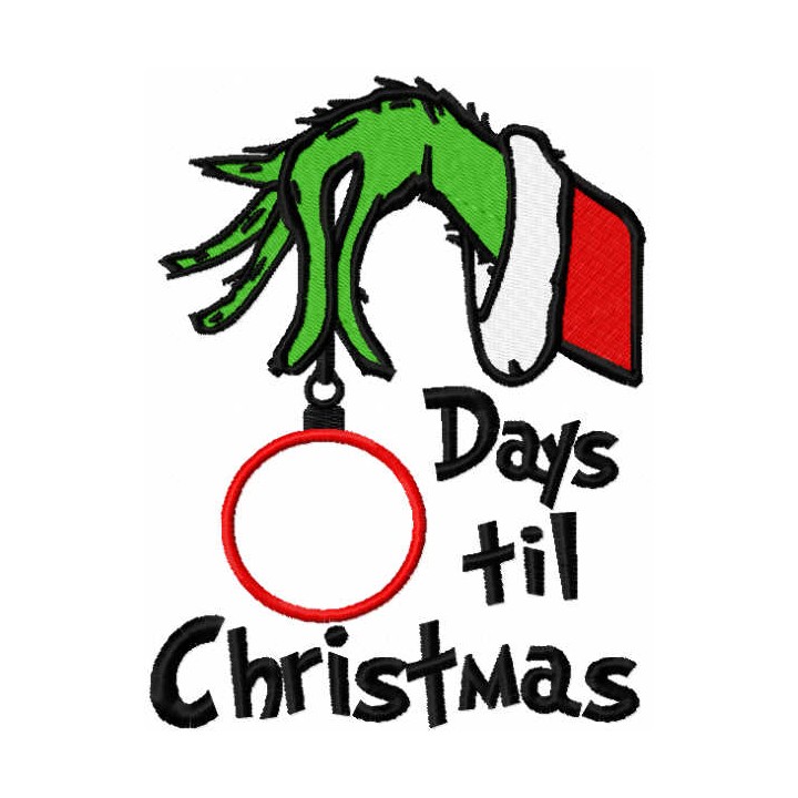 Days til Christmas embroidery design - Embroidery Design