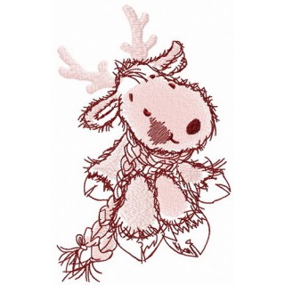 Young deer sits and waits embroidery design - Embroidery Design