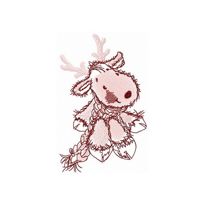 Young deer sits and waits embroidery design - Embroidery Design