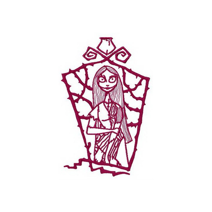 Sally waiting at home embroidery design - Embroidery Design