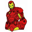 Brave Iron Man embroidery design showcasing a bold superhero motif for creative stitching projects.