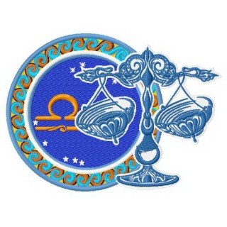 Zodiac sign Libra 2 embroidery design - Embroidery Design