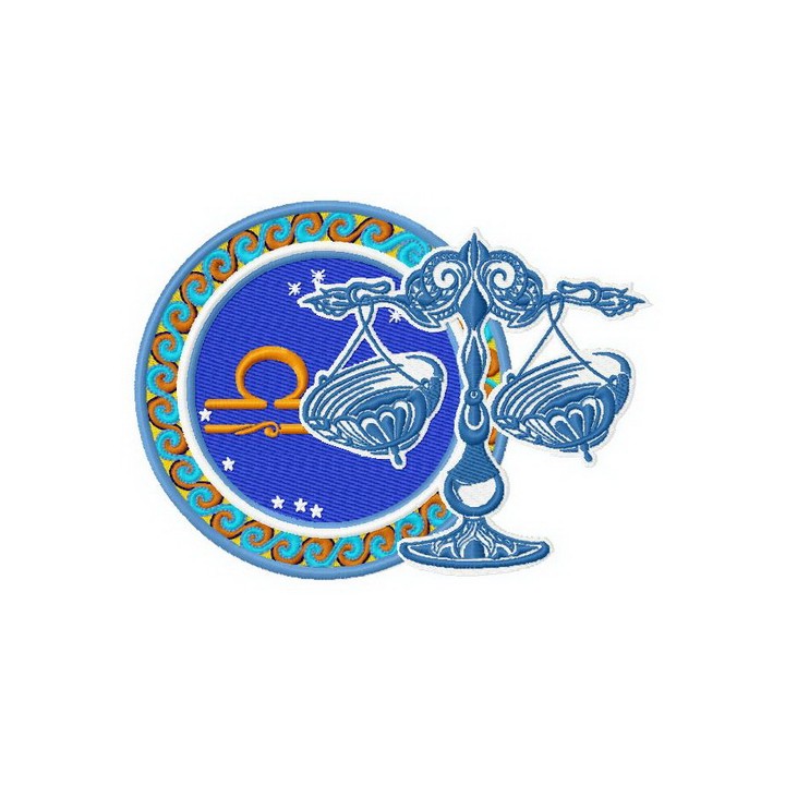 Zodiac sign Libra 2 embroidery design - Embroidery Design