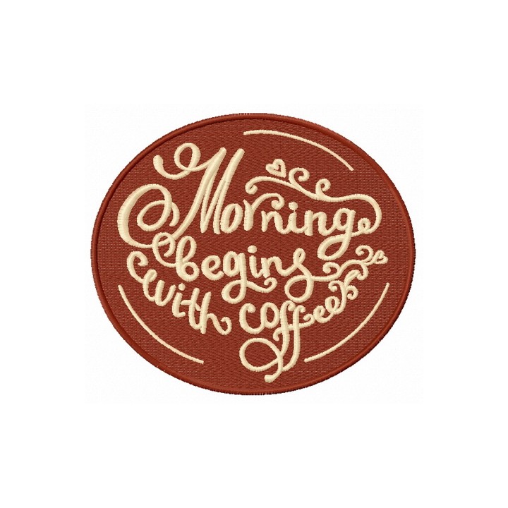 Morning begins with coffee 2 embroidery design - Embroidery Design