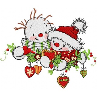 Snowmens meet embroidery design - Embroidery Design