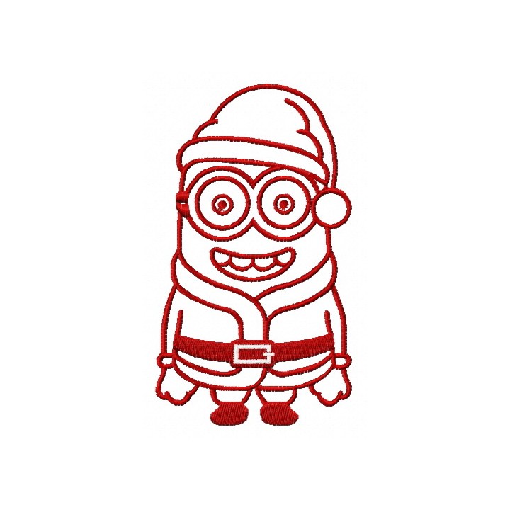 Happy Christmas Minion embroidery design - Embroidery Design
